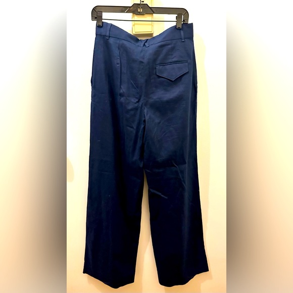 NEW Banana Republic navy linen pleaded wide leg trouser - Picture 3 of 4